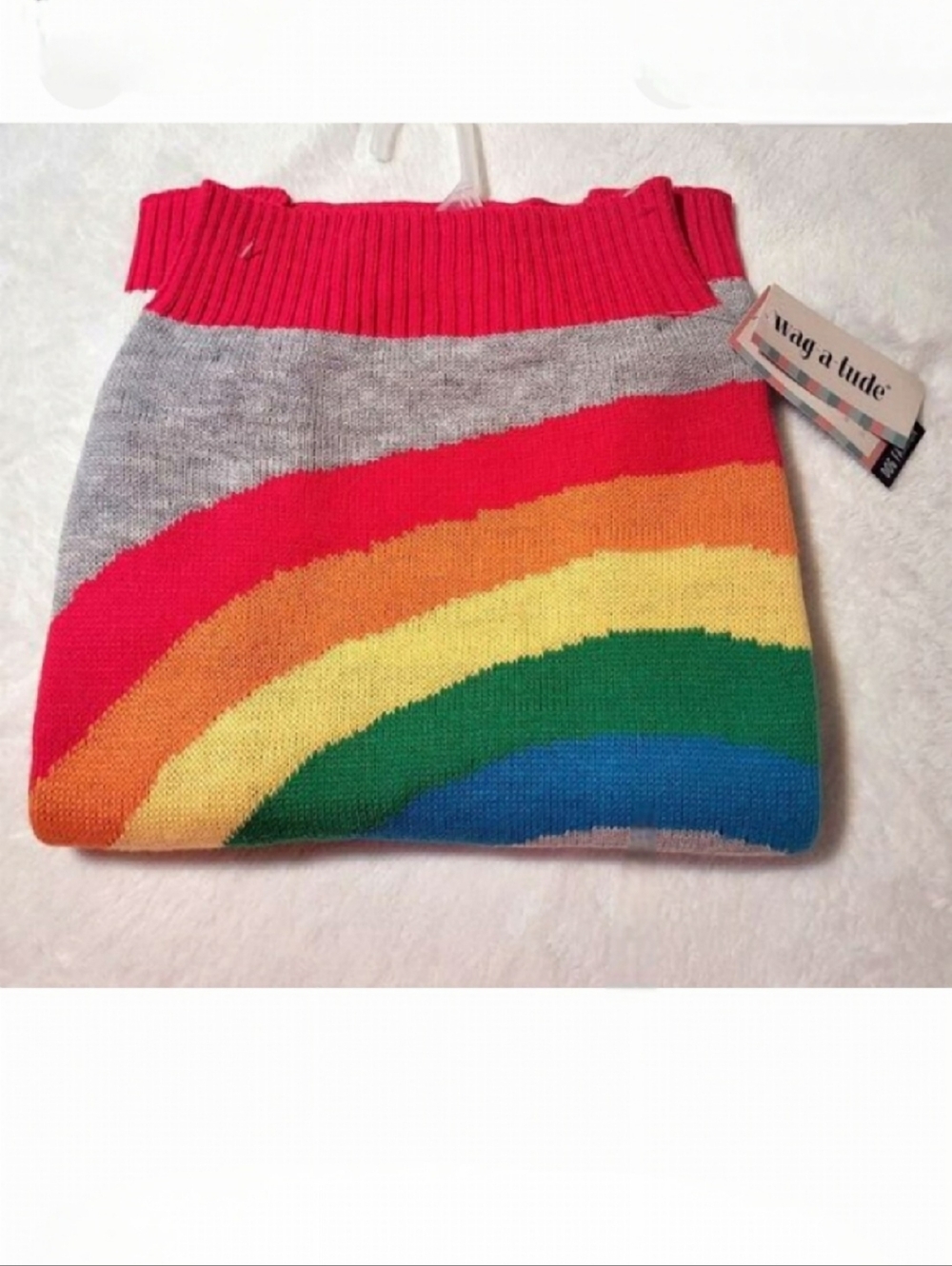 Wagatude Dog Sweater Rainbow and Cloud Design Knit Pride Size XXL 2XL New